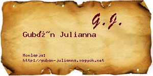 Gubán Julianna névjegykártya
